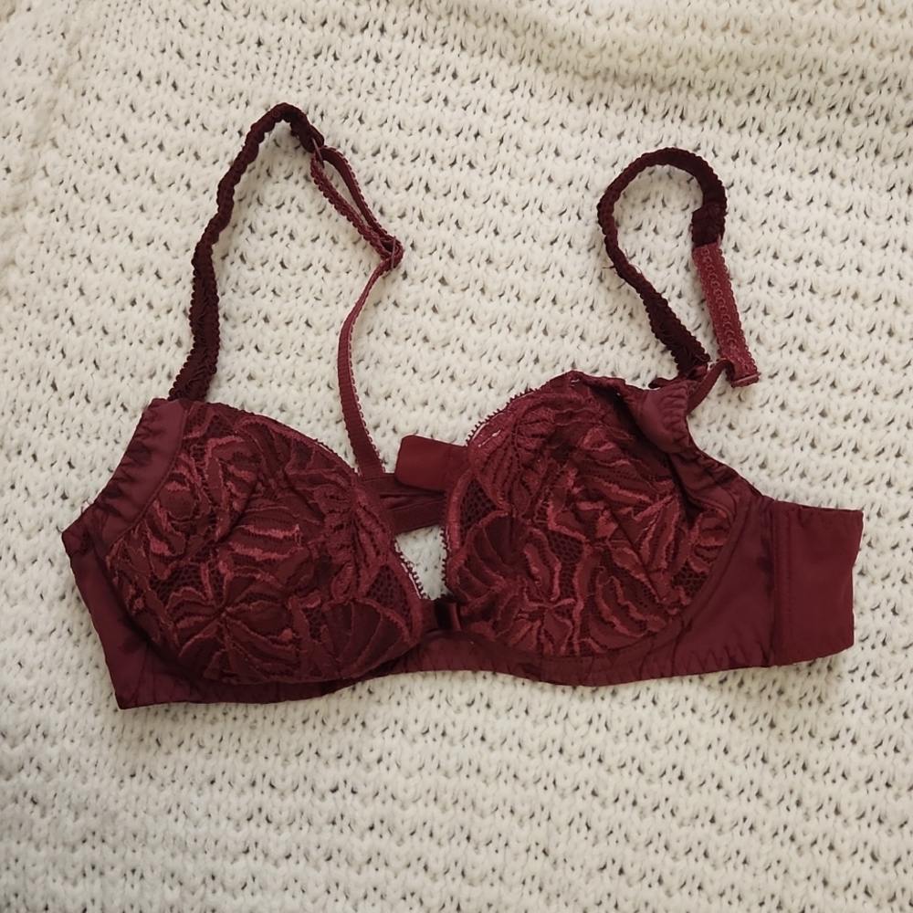 Aubade womens burgendy bra